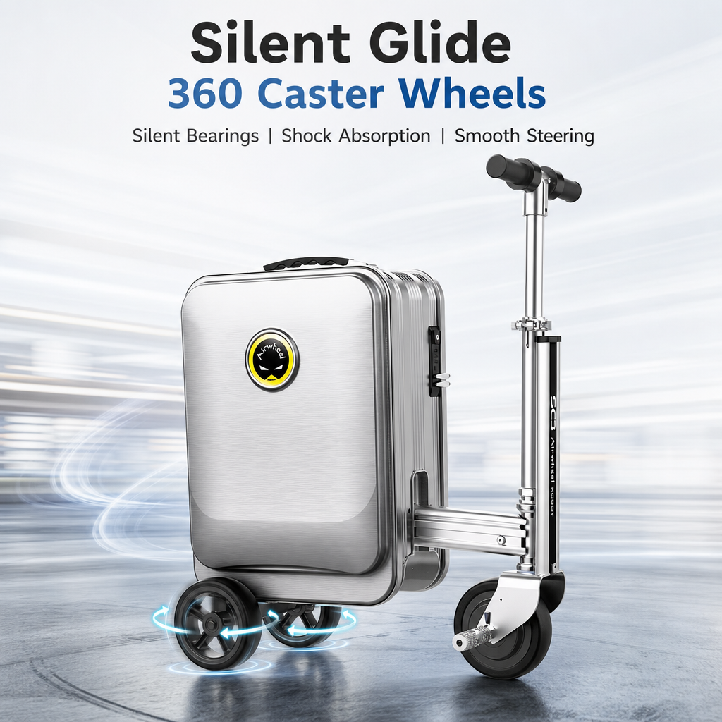 Ride-On Scooter Luggage | Foldable Carry-On Suitcase with TSA Lock & Silent Wheels