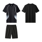 Men's Performance Running Outfit - Quick Dry Tee & Shorts Set for Gym & Outdoor Sports