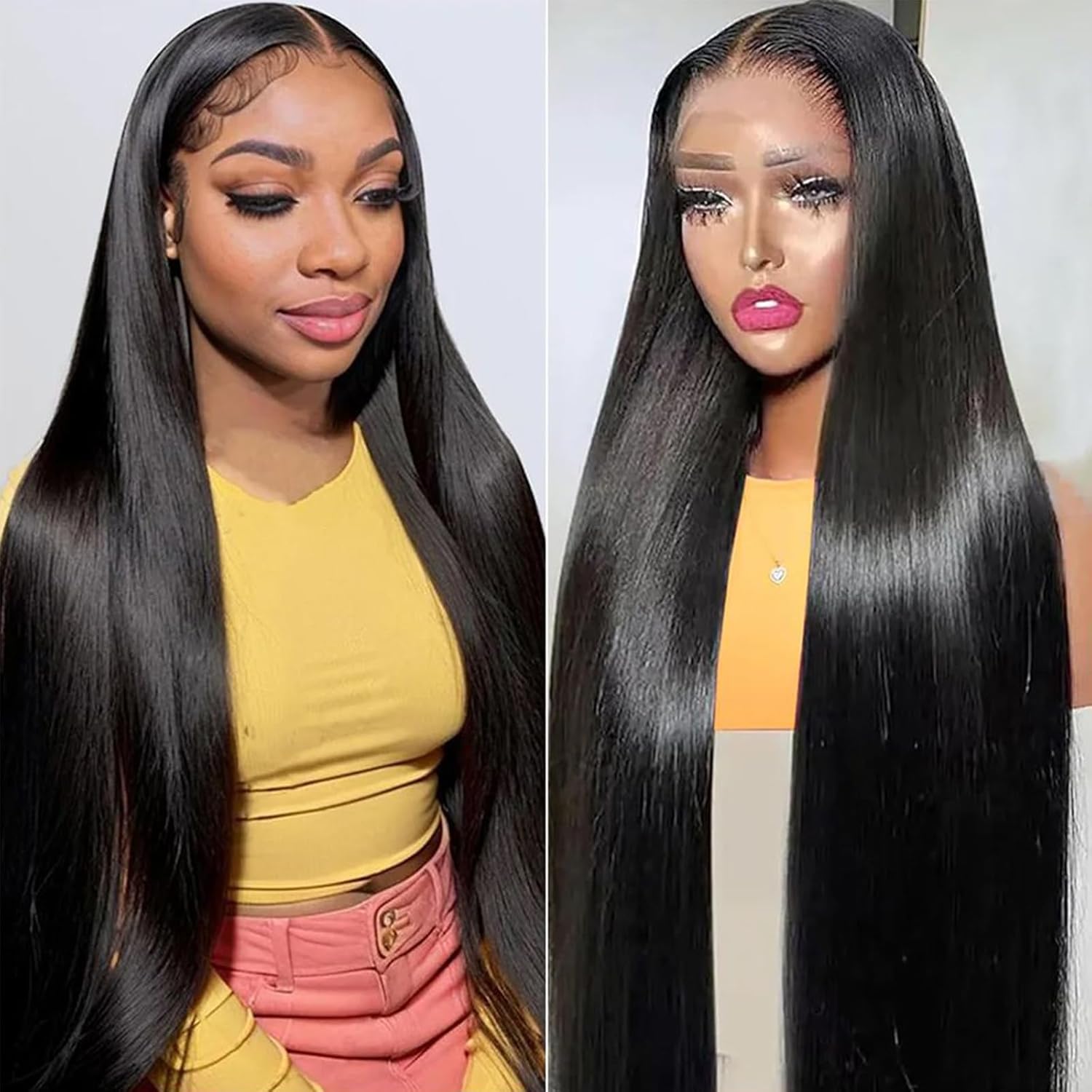 🌷💥Straight HD Transparent Lace Front Wigs Human Hair