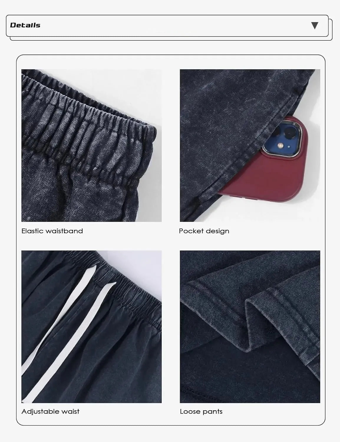 Men’s Washed Cotton Workout Shorts with Pockets