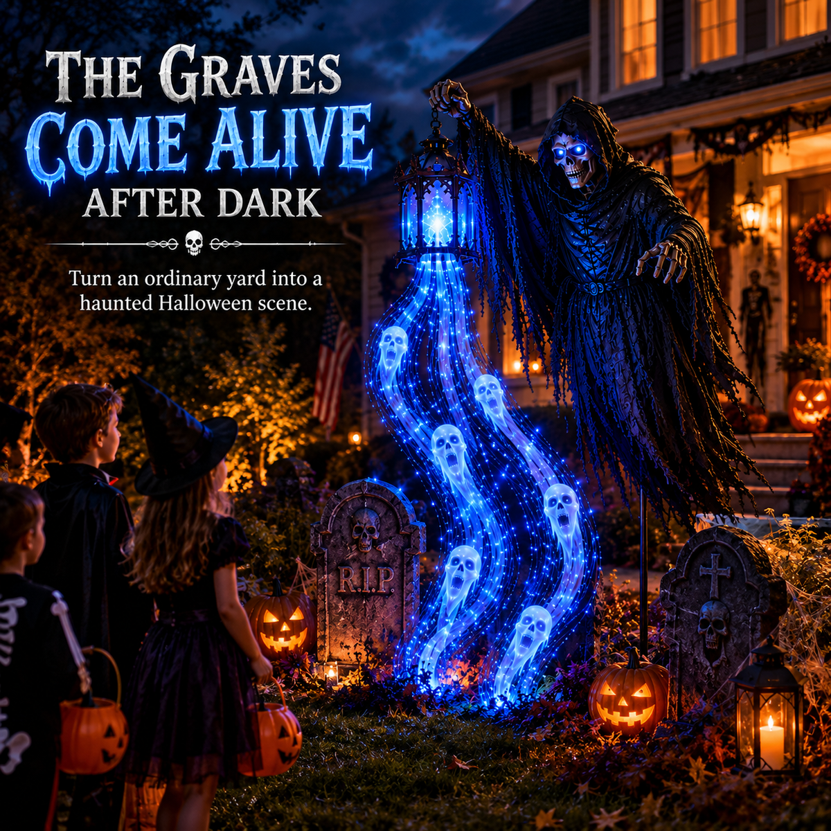 Halloween Soul Harvester glowing garden light